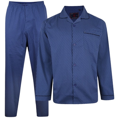 KAM Dobby Print Pyjama Set Denim